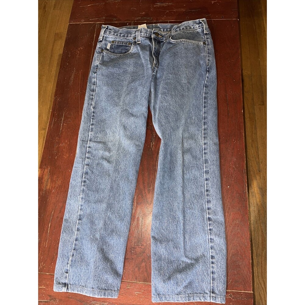Carhartt Men's Straight Jeans in Light Blue Denim